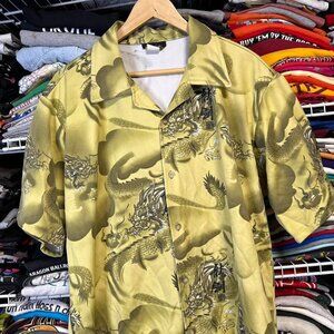 Vintage Y2K ranchero dragon button up shirt xl